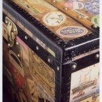 Vintage luggage - Vintage trunk covered in stickers