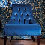 Royal blue tufted armchair - Tufted furniture