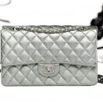 Silver Chanel classic flap bag