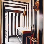 Black and white striped entryway