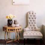 Beige tufted chair
