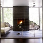 Modern fire design with macassar ebony
