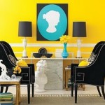 Yellow and black living space decor