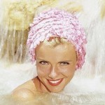 Retro swimwear - pink swimming cap - www.myLusciousLife.com