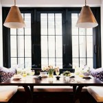 Banquette in dining room