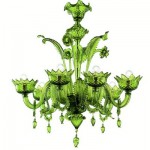 Green murano glass chandelier