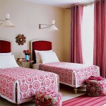 Red and Pink Guest Bedroom via house to home