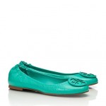 Tory Burch shoes - tumbled LEATHER REVA BALLET FLAT turquoise