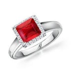 Ruby and diamond engagement ring