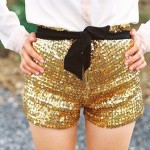 fab gold sequinned shorts