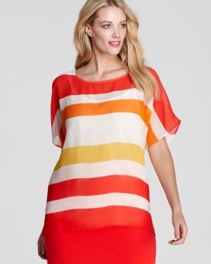 VINCE CAMUTO Plus colourful striped top