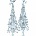 Art Deco drop earrings in platinum with diamonds - The Great Gatsby collection