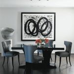 Glamorous living room dining luscious black and white interiors