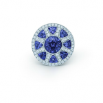 The Great Gatsby Collection ring in platinum with diamonds and tanzanites