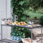 Stainless steel serving trolley table bar