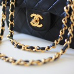 Chanel tufted gold handbag