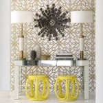 Glamorous living - bamboo style stools in yellow