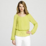 Over fifty and fabulous fashion - Anne Klein Pleated Peplum Blouse green