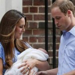 Prince George of Cambridge outside the hospital