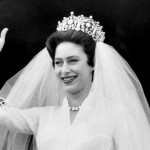 Royal tiaras - Princess Margaret on her wedding day with tiara