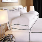 Frette black and white hotel linen pillowcases sheets