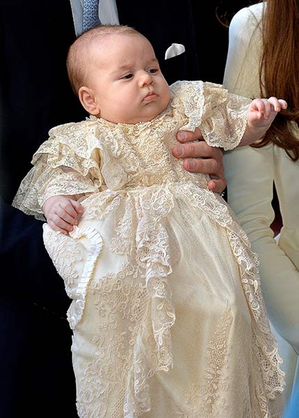 Prince George Alexander Louis of Cambridge on the day of his christening - October 2013