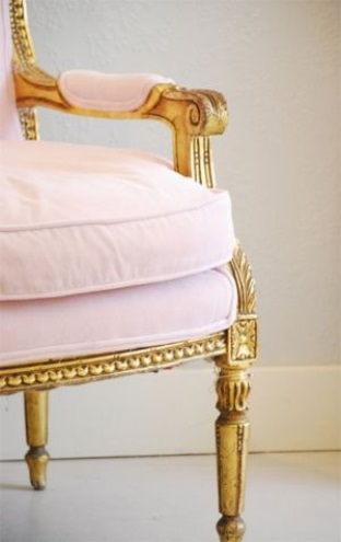 POPULAR ON PINTEREST: Gold regency chair with pink velvet