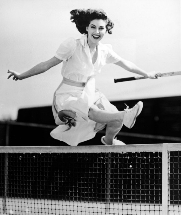 A healthy life - pictures -Ava Gardner courtside during a 1940s photo shoot