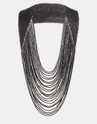 STATEMENT NECKLACE: Black metal multi-chain Pieces Statement necklace from ASOS