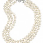 Macy's sale: Carolee Silver-Tone Deco Crystal Imitation Pearl Three-Row Necklace