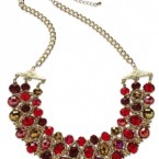 Macy's sale: Styleco. Gold-Tone Faceted Red Bead Three-Row Frontal Necklace