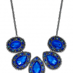 Macy's sale: Styleco. Hematite-Tone Blue Faceted Stone Frontal Necklace