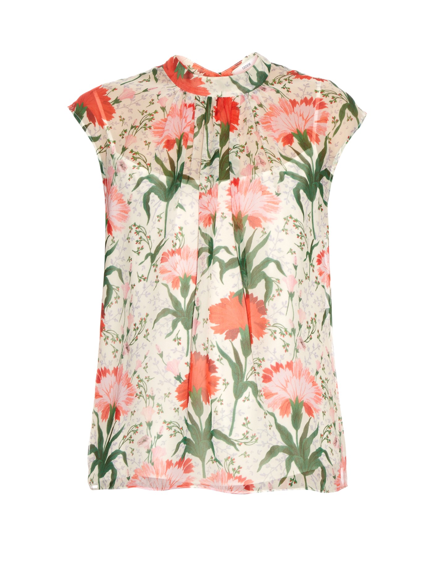 CASUAL CHIC: ERDEM Iona Carnation-print silk-voile top