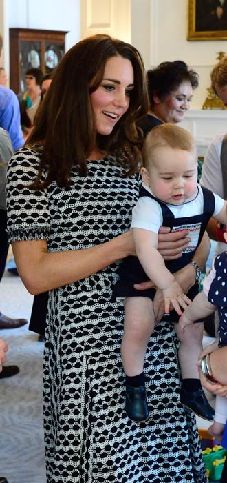 SHOP THIS LOOK: Kate Middleton's black and white geometric print dress by Tory  Burch